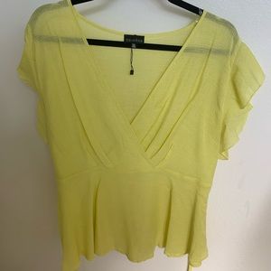 Yellow sheet tie back top